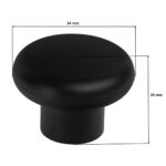 Uchwyt meblowy G1 gałka czarny mat - wymiary