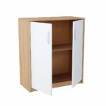 Komoda 2D Pojemna Skrytka, Dąb Sonoma/Biały - obrazek 2