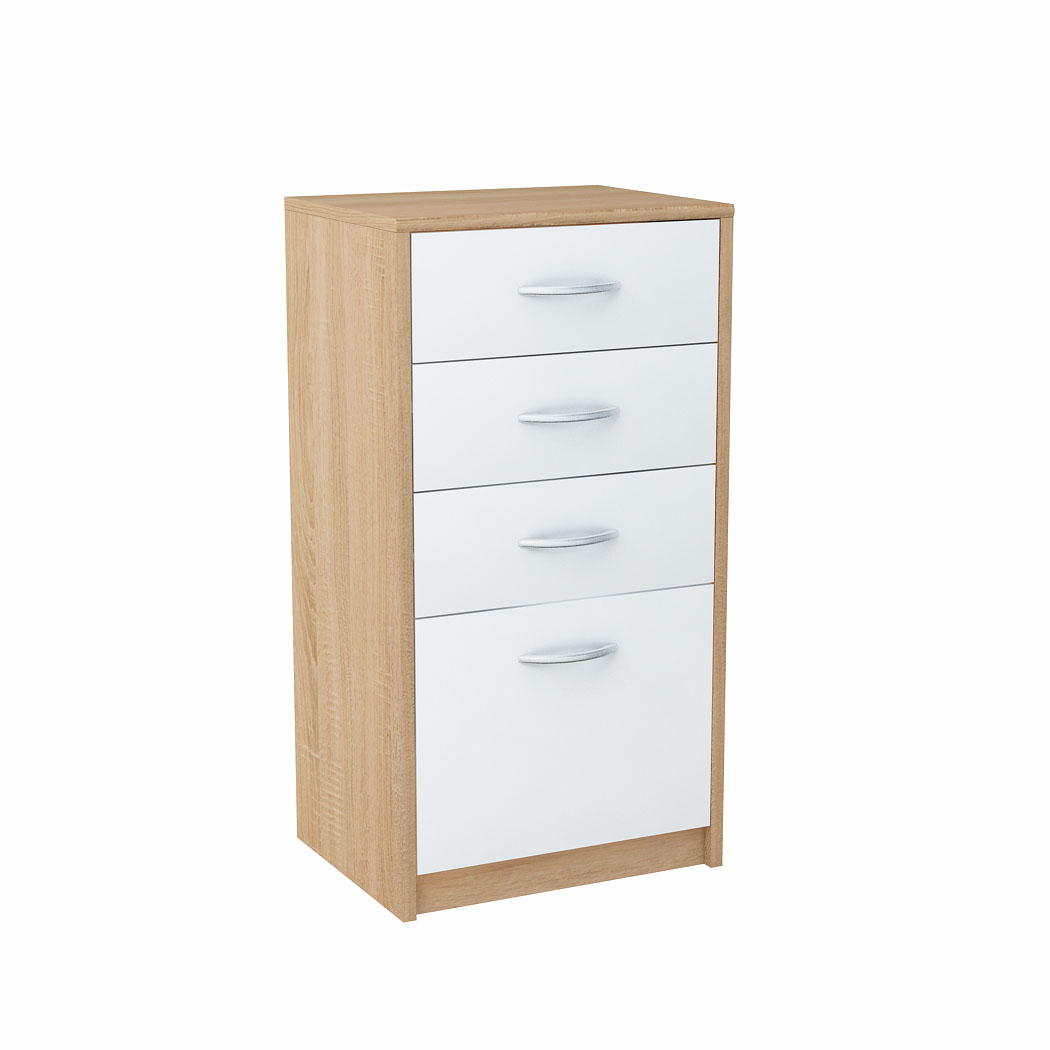 komoda smukła dąb sonoma biały