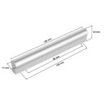 Uchwyt meblowy KL 96/128mm alu mat - wymiary
