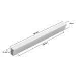 Uchwyt meblowy P128 128mm alu mat - wymiary