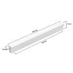 Uchwyt meblowy P128 128mm chrom połysk - wymiary