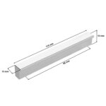 Uchwyt meblowy P96 96mm chrom połysk - wymiary