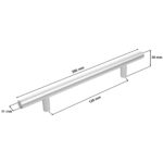 Uchwyt meblowy reling 128mm alu mat - wymiary