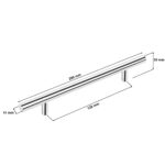 Uchwyt meblowy reling 128mm chrom - wymiary