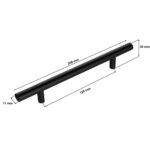 Uchwyt meblowy reling 128mm czarny mat - wymiary