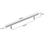 Uchwyt meblowy reling 160mm chrom - wymiary