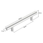 Uchwyt meblowy reling 96mm alu mat - wymiary