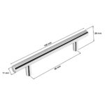 Uchwyt meblowy reling 96mm chrom połysk - wymiary