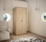 Szafa ubraniowa 2D, drążek, półka, Dąb Sonoma - obrazek 4