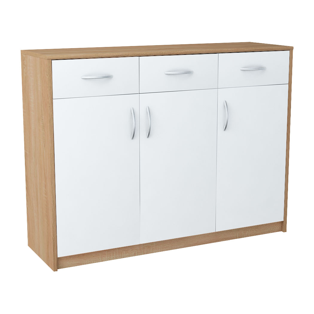 komoda potrójny szyk dąb sonoma/biały