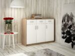 Komoda 3D3S Potrójny Szyk, Dąb Sonoma/Biały - obrazek 3